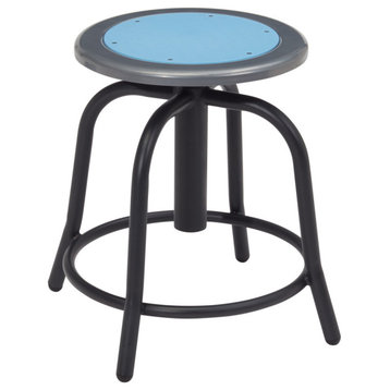 NPS 18-24" Height Adjustable Swivel Stool, Blueberry Seat and Black Frame