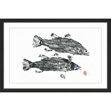 "Blue Eyed Fish" Framed Painting Print, 18"x12"