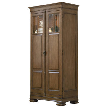 Louis Philippe Solid Wood Tall 2 Door Armoire Cabinet