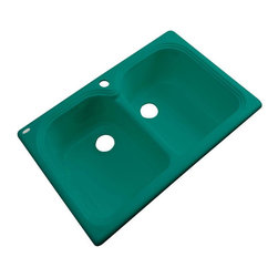 Thermocast - Hartford Drop-In Acrylic 33 in. 1-Hole Double Bowl Kitchen Sink in Verde - Kitchen Sinks