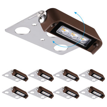 8-Pack 4" Low Voltage Integrated LED Step Light 2700K Rotatable