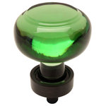 Cosmas - Cosmas 6355ORB Oil Rubbed Bronze and Glass Round Cabinet Knob, Green Glass - Manufacturer: Cosmas