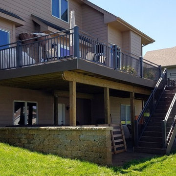 Large Timbertech Deck with Separate Outdoor Living Areas