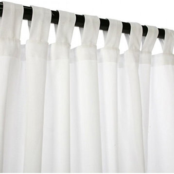 Sunbrella Outdoor Curtain, Tabs, Canvas White, 50"x96"