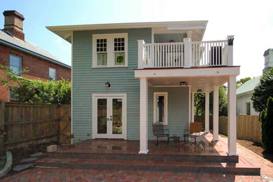 Traditional blue two-story concrete fiberboard exterior home idea in Raleigh