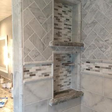 White Master Bathroom Before and After