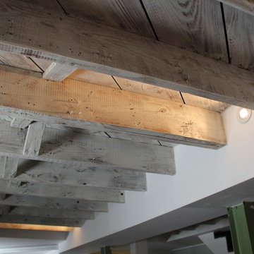 White washed exposed rafters
