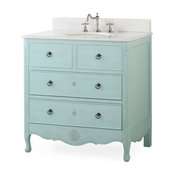 34" Dalleville Light Blue Bathroom Vanity, Without Mirror