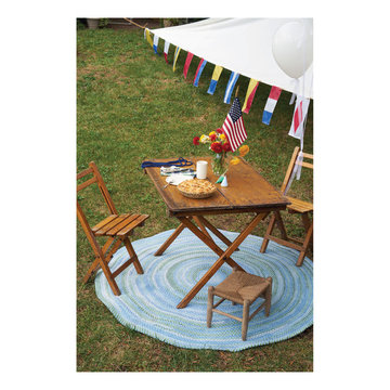Waterway Round Braided Rugs, Blue