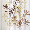 iDesign Leaves Fabric Shower Curtain, 72"x72", Brown