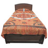 Indi Hippie Indian Bed Cover Tie Dye Tapestry Bedspread Beach Blanket One Pillow