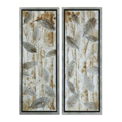 www.essentialsinside.com: pressed leaves, set of 2 - Artwork