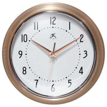 Retro Round 9.5" Copper Wall Clock