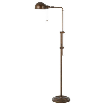 Adjustable Height Metal Pharmacy Lamp With Pull Chain Switch, Bronze