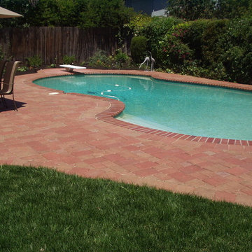 Paver Pool Paving with Bullnose Coping