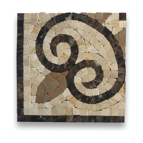 Marble Mosaic Border Accent Tile Chandelier Emperador 5.9x5.9 Polish, 1 piece