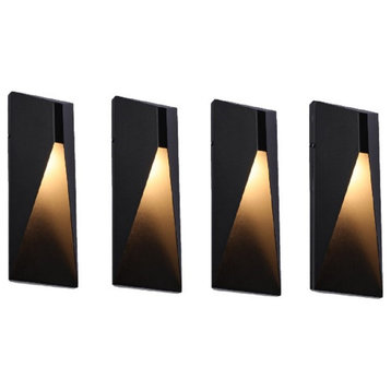 4 Pack 15W 14" 5CCT LED Wall Sconce, 100-277V Porch Light, 10%-100% Dimmable