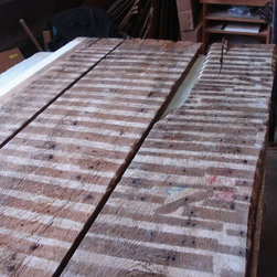 Nantucket reclaimed lumber heart pine counter top - Kitchen Countertops