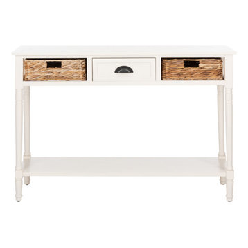 The 15 Best Wicker Rattan Console Tables For 2022 Houzz Wicker Rattan Console Tables, Rattan Sofa Table With Storage