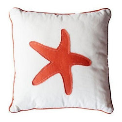 Tangerine Starfish Pillow - Decorative Pillows