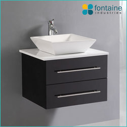 Chadwick 600 Black Wall Mounted Vanity - Bathroom Vanities