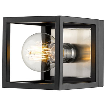 Z-Lite 480-1S-MB-BN Kube 1 Light Wall Sconce in Brushed Nickel