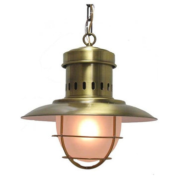 Nautical Ceiling Pendant (Indoor / Outdoor) by Shiplight, Unlacquered Brass