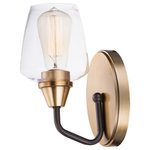 Maxim Lighting - Goblet 1-Light Wall Sconce - Simple yet elegant frames are finished in two tone finishes to add upscale element to this economical collection. Frames are available in either Bronze with Antique Brass accents or Black with Satin Nickel accents. Both are supplied with Clear glass shades inspired by stemware for a tailored profile.