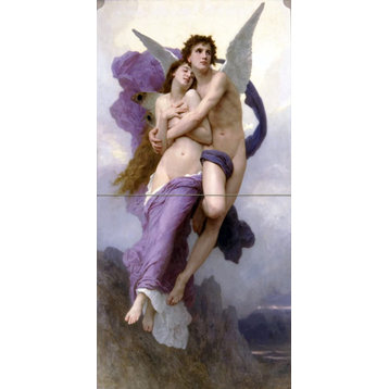 Tile Mural Psyche abduct angels Bathroom Backsplash 6" Ceramic Glossy
