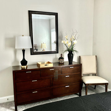 Black, Gray and Gold Guest Bedroom