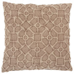 Jaipur Living - Vibe Espanola Taupe Trellis Poly Throw Pillow 18" - Inviting and soft details combine in effortless sophistication to form the transitional Boxwood pillow collection. The Espanola throw pillow boasts an everyday luxury look with a washed taupe colorway and tufted lattice design. This textured cotton accent complements an array of decor and styles.