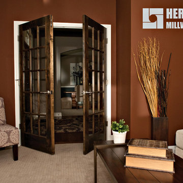 Knotty Alder Stained Dark with White Trim