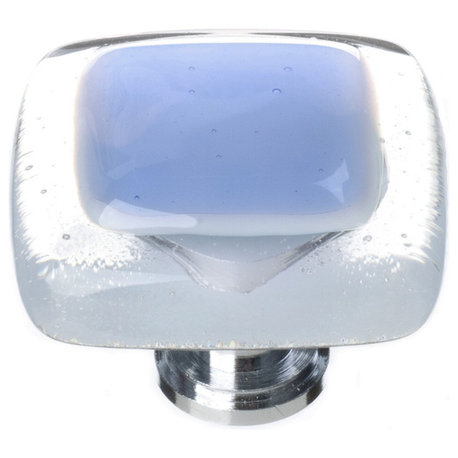 Reflective Sky Blue Knob, Polished Chrome Base