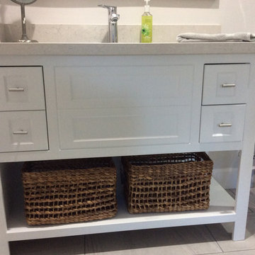 Custom Flush Inset paint grade bathroom cabinets