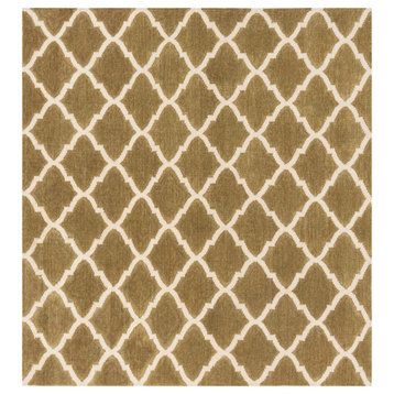 Safavieh Dhurries Collection DHU115 Rug, Green/Ivory, 6' Square