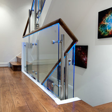 Glass Balustrade with LED lights - Richmond, London