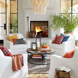 YORK SLOPE ARM SLIPCOVERED SWIVEL ARMCHAIR - Products