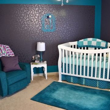 A Venetian Scroll Stenciled Nursery