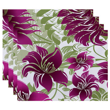 Tree Mallow, Floral Print Placemat, Purple
