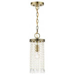 Livex Lighting - Livex Lighting 51062-01 Elizabeth, 1 Light Mini Pendant, Antique Brass - Decorative finishes complete the beautiful ElizabeElizabeth 1 Light Mi Antique Brass Hand AUL: Suitable for damp locations Energy Star Qualified: n/a ADA Certified: n/a  *Number of Lights: 1-*Wattage:100w Medium Base bulb(s) *Bulb Included:No *Bulb Type:Medium Base *Finish Type:Antique Brass