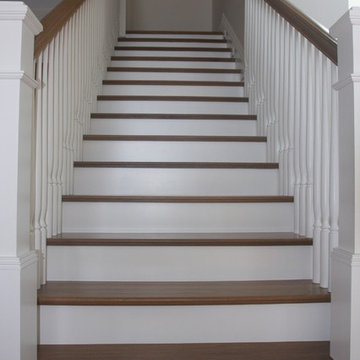 Custom Solid Smoked White Oak Floor and Stairs