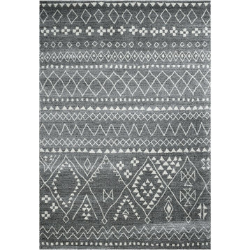 Sherpa 49006-4262 Area Rug, Gray and Ivory, 5'3"x7'7"
