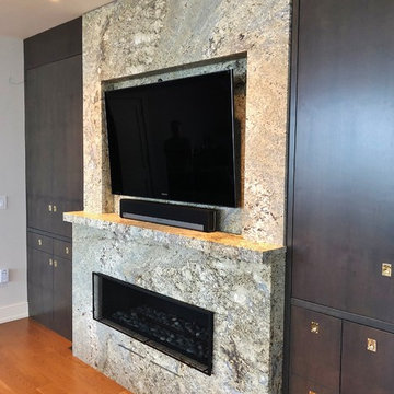Golden River Leathered Granite Fireplace