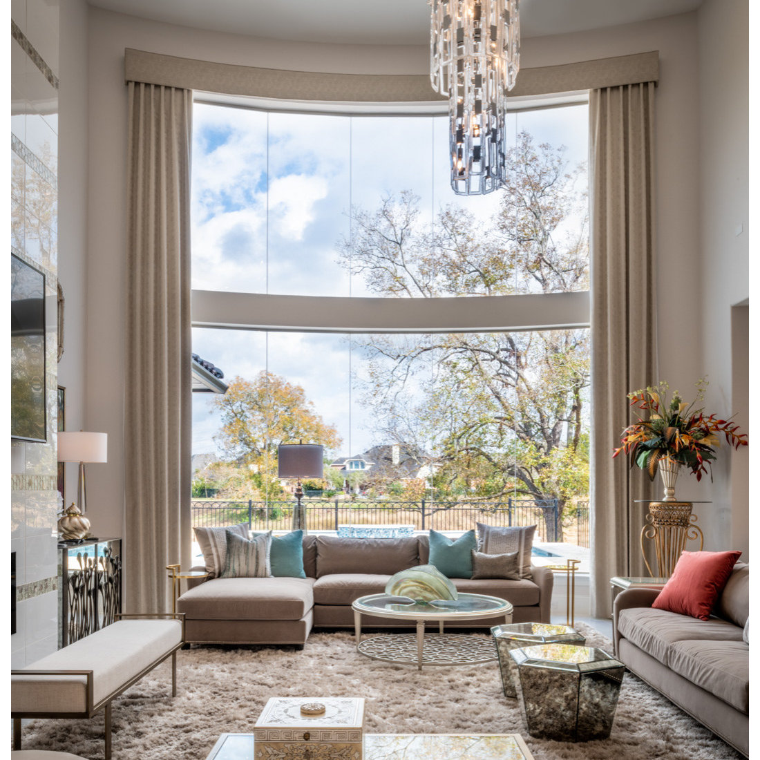 Transitional Riverstone Home with Asian Influence
