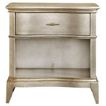 A.R.T. Furniture - A.R.T. Home Furnishings Starlite Open Nightstand - The Starlite Open Nightstand has a single drawer and a generously sized open cabinet, plus a hidden USB port in back. The nightstand is finished with silver Bezel paint that has been glazed and gently aged for a soft sheen.