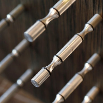 Glass Wall Wine Cellar with Metal Racking
