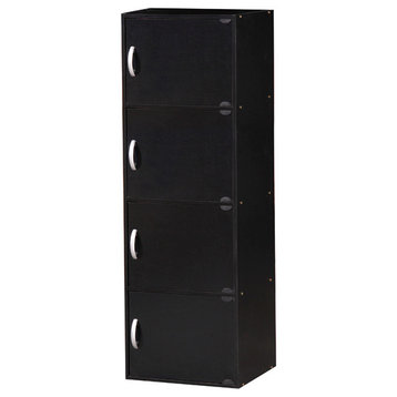 4-Door Cabinet, Black