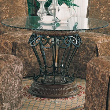 Slauson Round Glass Rippled Edge Table Top