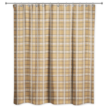 Orange Multi Plaid 71x74 Shower Curtain