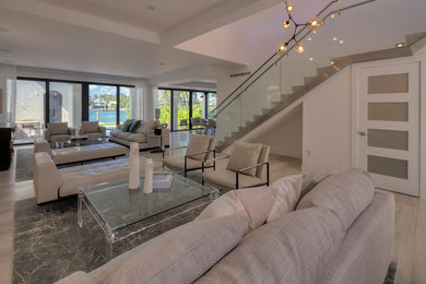 Inspiration for a modern living room remodel in Miami